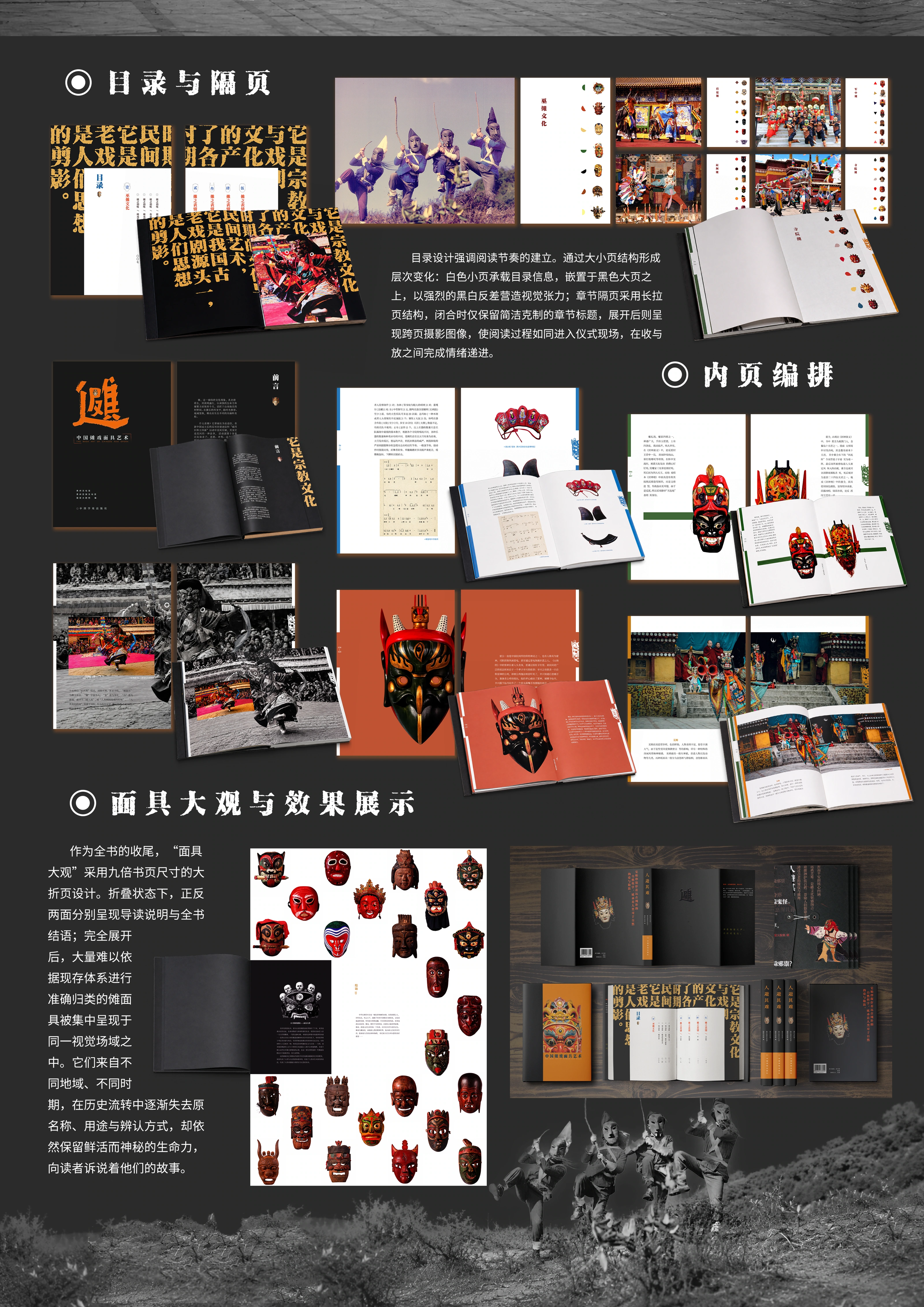 傩——人避其难参赛展板 — 目录、隔页与面具大观