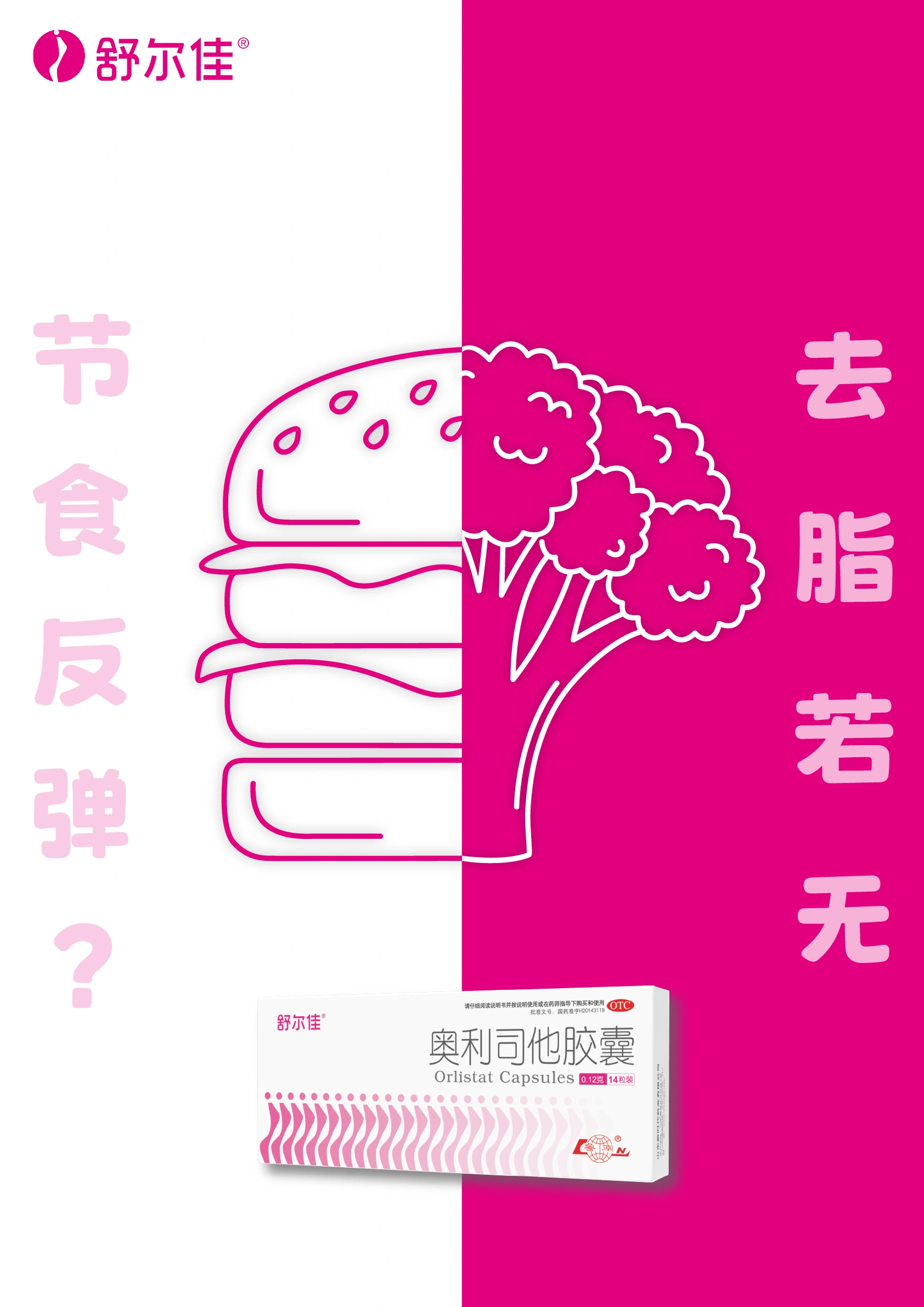 图形创意 — 节食反弹？去脂若无 · 创意海报